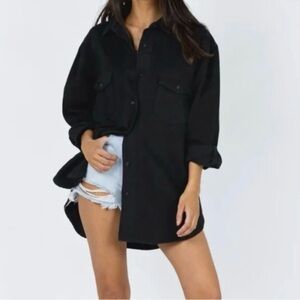 Princess Polly Black Oversized Shacket